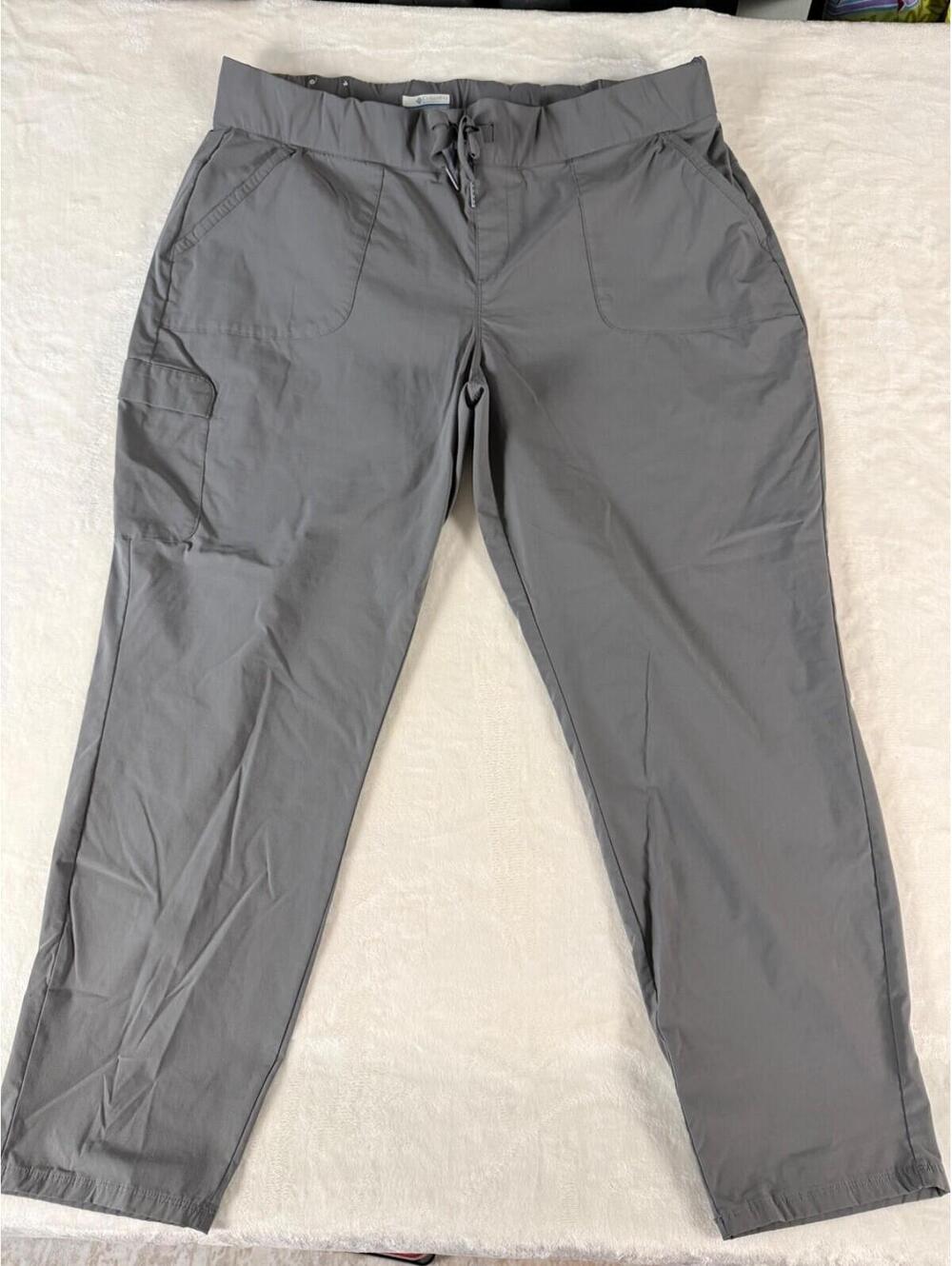 Columbia Women’s Gray Hiking Pants Drawstring Cargo Lightweight XXL